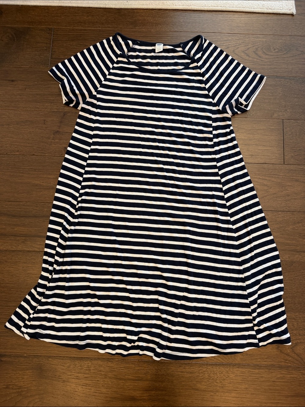 Old Navy Blue and White Striped Swing Dress Size Medium Tall - C1-506